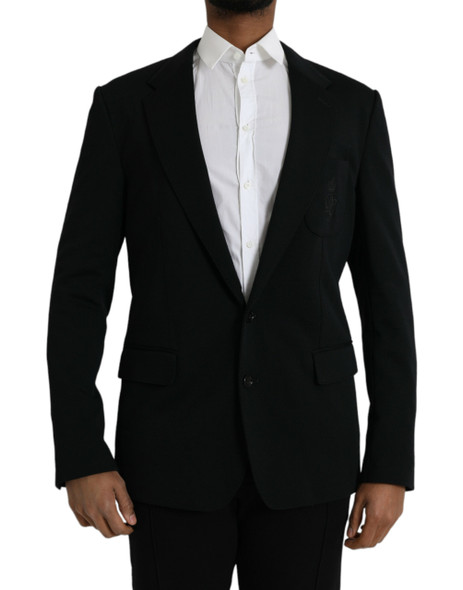 Dolce & Gabbana Black Wool Single Breasted Coat Blazer KOS2238 Dolce & Gabbana Black Wool Single Breasted Coat Blazer KOS2238