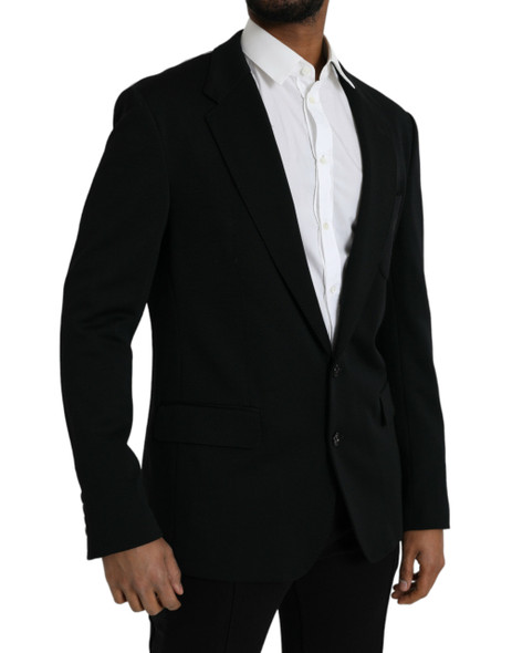 Dolce & Gabbana Black Wool Single Breasted Coat Blazer KOS2238 Dolce & Gabbana Black Wool Single Breasted Coat Blazer KOS2238