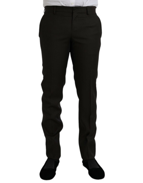 Dark Brown Wool Slim Fit Formal Pants Dark Brown Wool Slim Fit Formal Pants