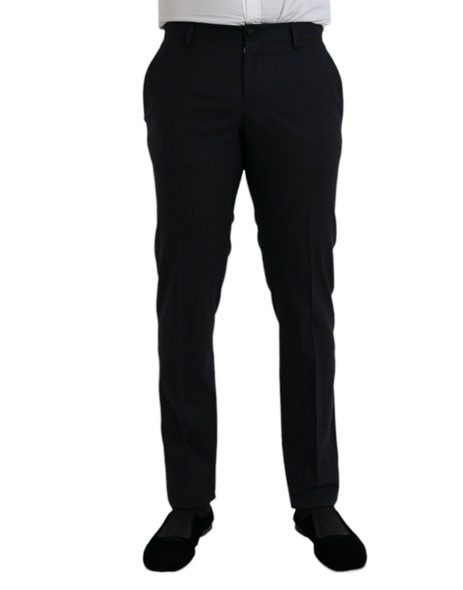 Dark Blue Wool Slim Fit Formal Pants Dark Blue Wool Slim Fit Formal Pants