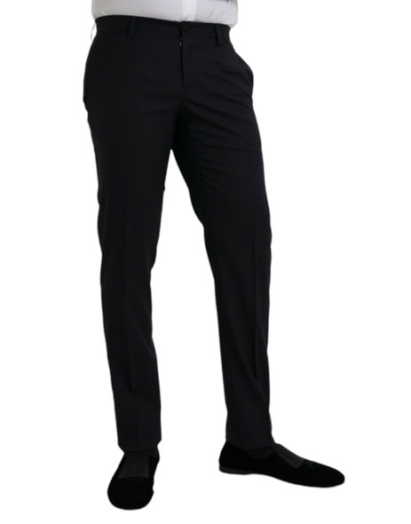 Dark Blue Wool Slim Fit Formal Pants Dark Blue Wool Slim Fit Formal Pants