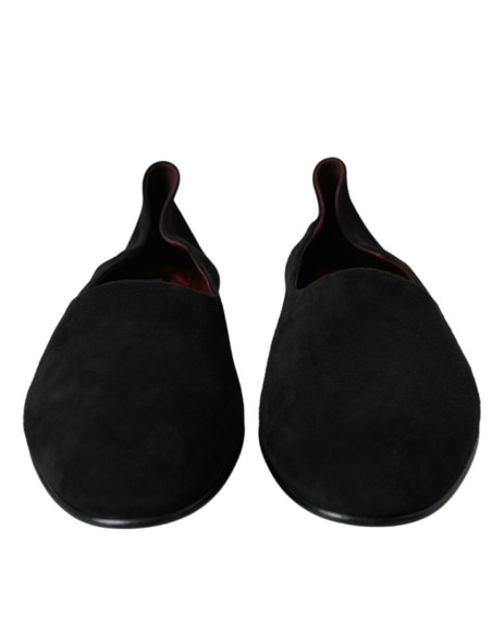 Dolce & Gabbana Black Suede Loafers Formal Dress Slip On Shoes Dolce & Gabbana Black Suede Loafers Formal Dress Slip On Shoes