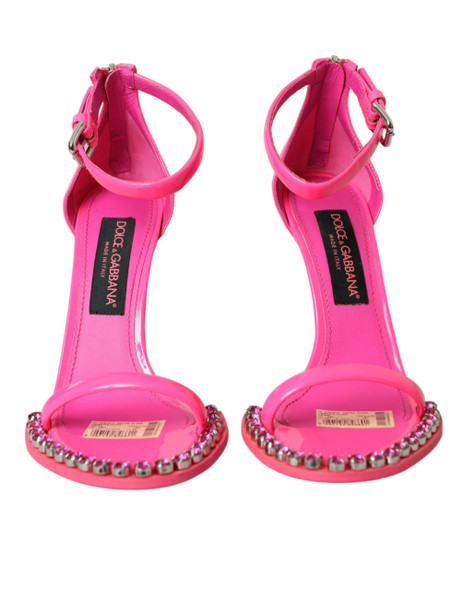 Pink Leather Crystal Heels Sandals Shoes Pink Leather Crystal Heels Sandals Shoes