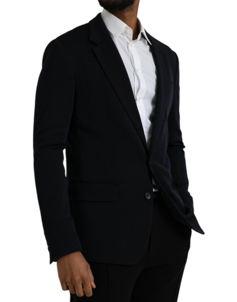Dolce & Gabbana Black Wool Single Breasted Coat Blazer KOS2243 Dolce & Gabbana Black Wool Single Breasted Coat Blazer KOS2243