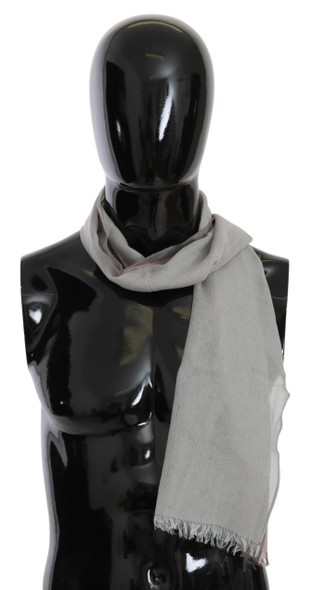 Gray Fringe Neck Wrap Cotton Scarf Gray Fringe Neck Wrap Cotton Scarf