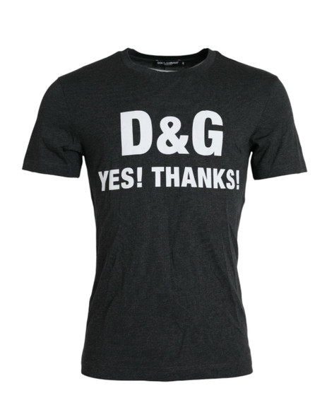 Dolce & Gabbana Gray Logo Print Crewneck Short Sleeve T-shirt Dolce & Gabbana Gray Logo Print Crewneck Short Sleeve T-shirt