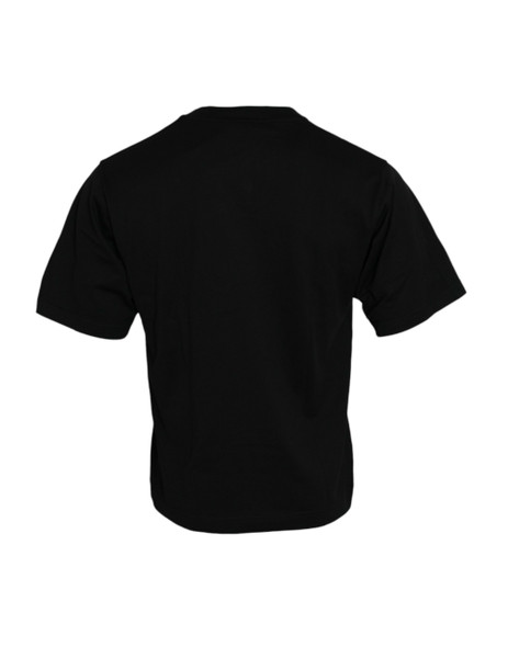 Black Embellished Cotton Crew Neck T-shirt Black Embellished Cotton Crew Neck T-shirt