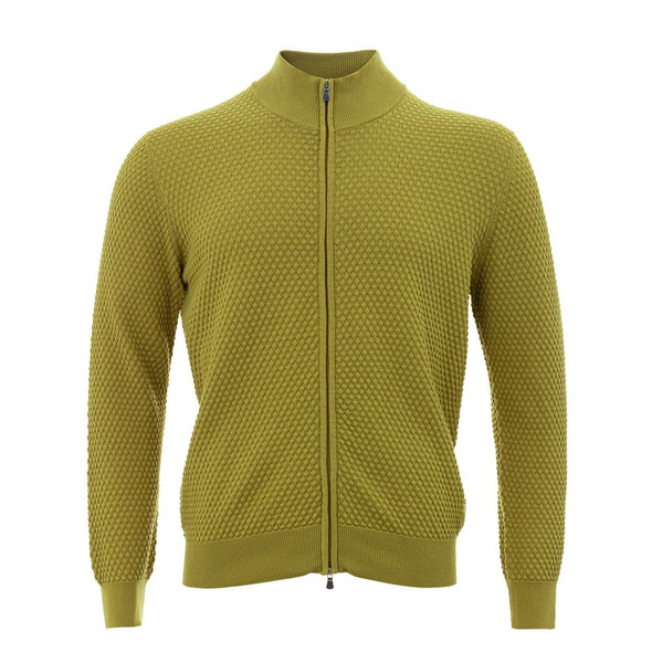 Gran Sasso Elegant Yellow Cotton Cardigan for Men Gran Sasso Elegant Yellow Cotton Cardigan for Men