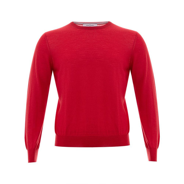 Elegant Red Wool Sweater for Men Elegant Red Wool Sweater for Men