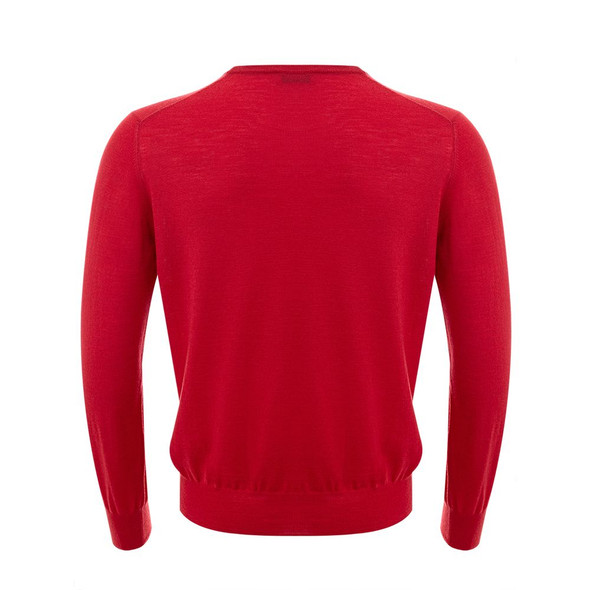 Elegant Red Wool Sweater for Men Elegant Red Wool Sweater for Men