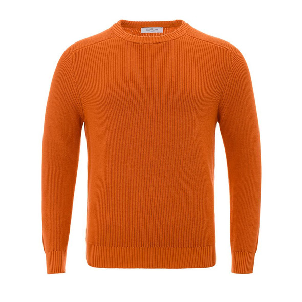 Gran Sasso Italian Cotton Chic Orange Sweater Gran Sasso Italian Cotton Chic Orange Sweater