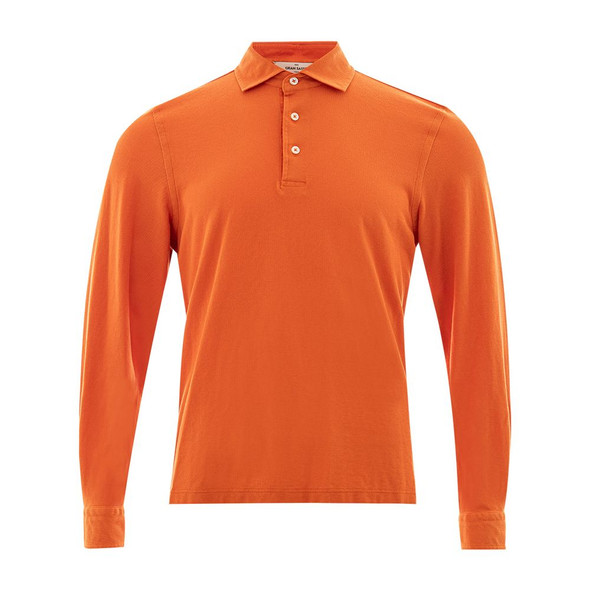 Gran Sasso Elegant Orange Cotton Polo for Men Gran Sasso Elegant Orange Cotton Polo for Men