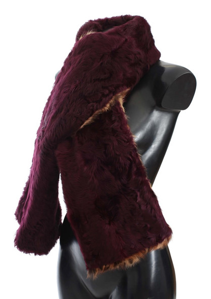 Purple Lamb Fur Leopard Print Scarf Purple Lamb Fur Leopard Print Scarf
