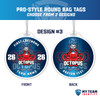Pro-Style Round Custom Bag Tags -3 Design Options — custom UV-printed by My Team Identity, design option 4