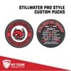 Stillwater Pro-Style Pucks - Logo + Roster — custom UV-printed by My Team Identity
