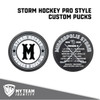 Minneapolis Storm Hockey Pro-Style Pucks - Logo + Roster — custom UV-printed by My Team Identity