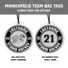 Round Minneapolis Storm Bag Tags — custom UV-printed by My Team Identity, design option 2