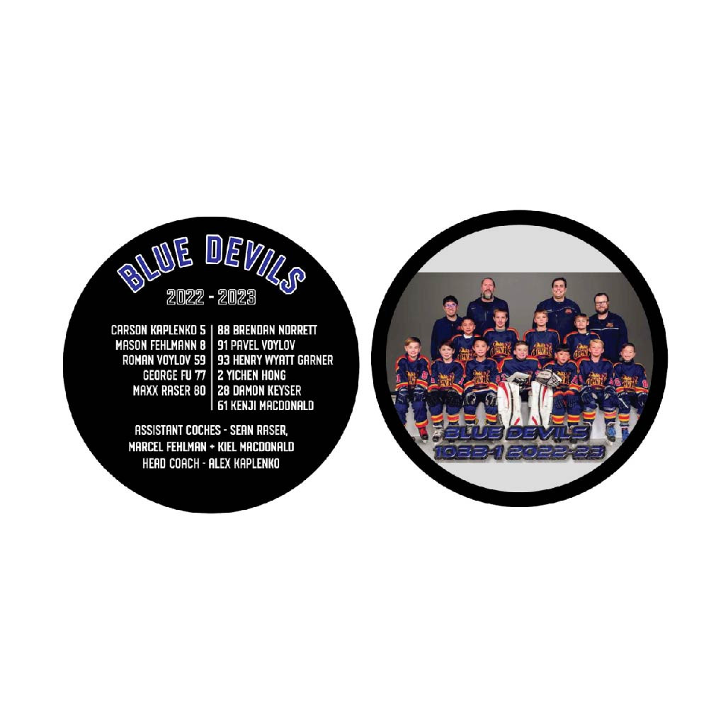 Photo + Roster Puck – Custom Team Hockey Puck