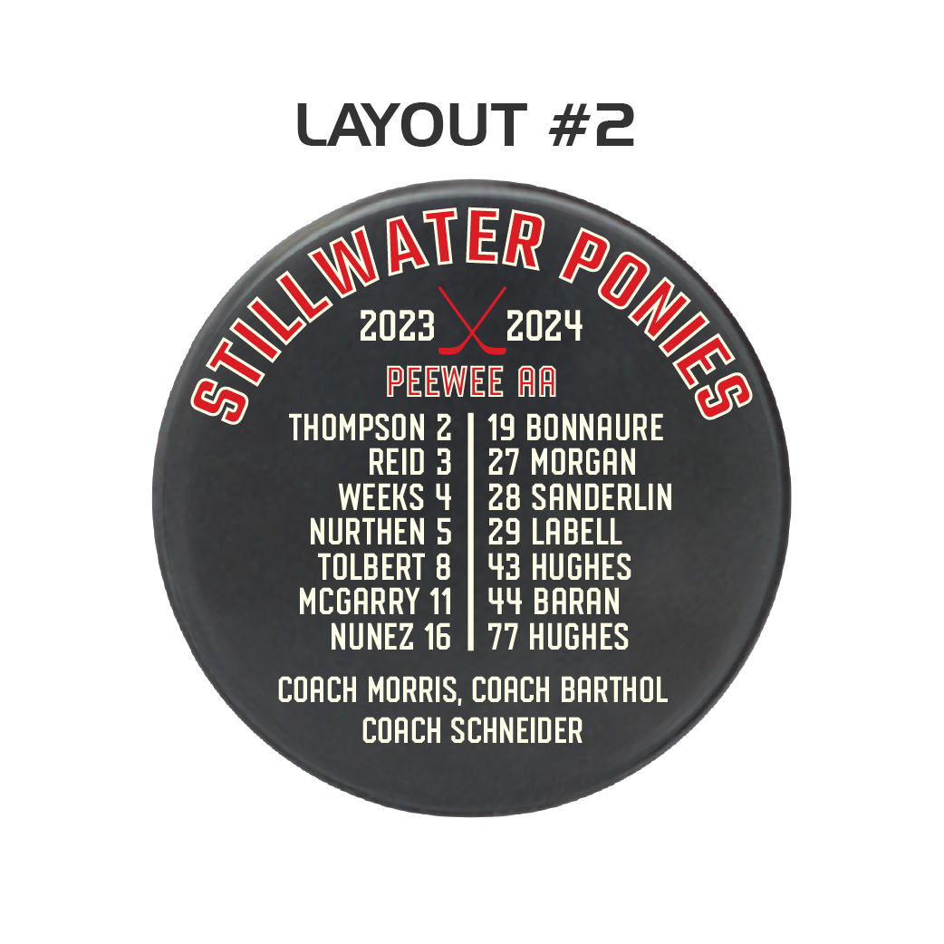 Photo + Roster Puck – Custom Team Hockey Puck