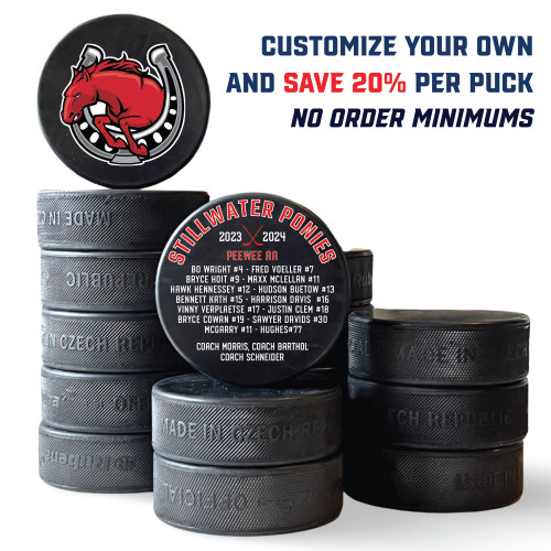 CREATE YOUR OWN - Team Logo + Roster Hockey Puck - Customized by YOU - Save 20% — custom UV-printed by My Team Identity