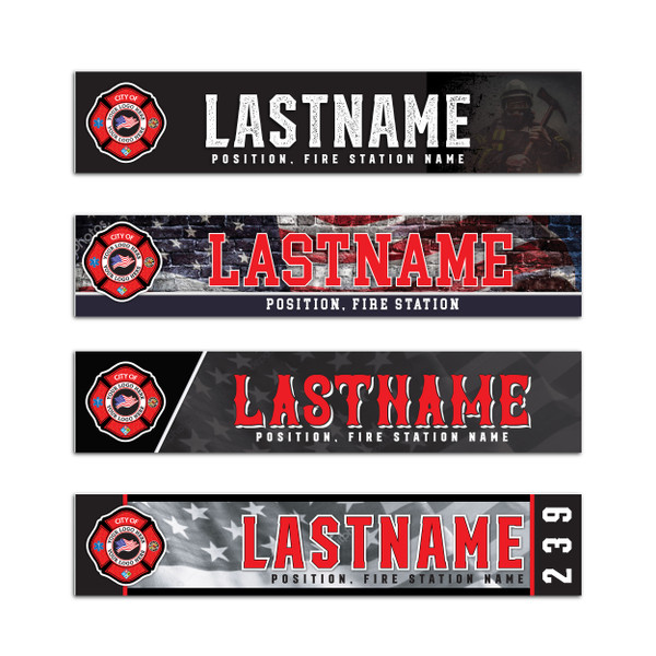 Blaze Series Fire Fighter Nameplates - Customized to your Fire Hall — custom UV-printed by My Team Identity