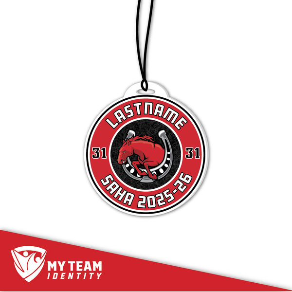 Round Stillwater Bag Tags — custom UV-printed by My Team Identity