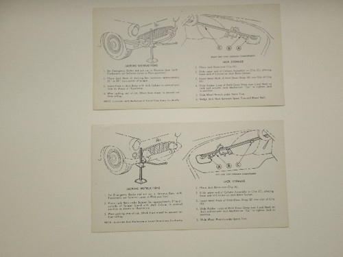 Jacking Instruction Sheet 1957 #110-9