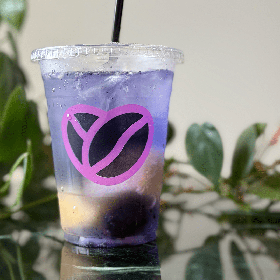 purple rosetta vegan energy soda