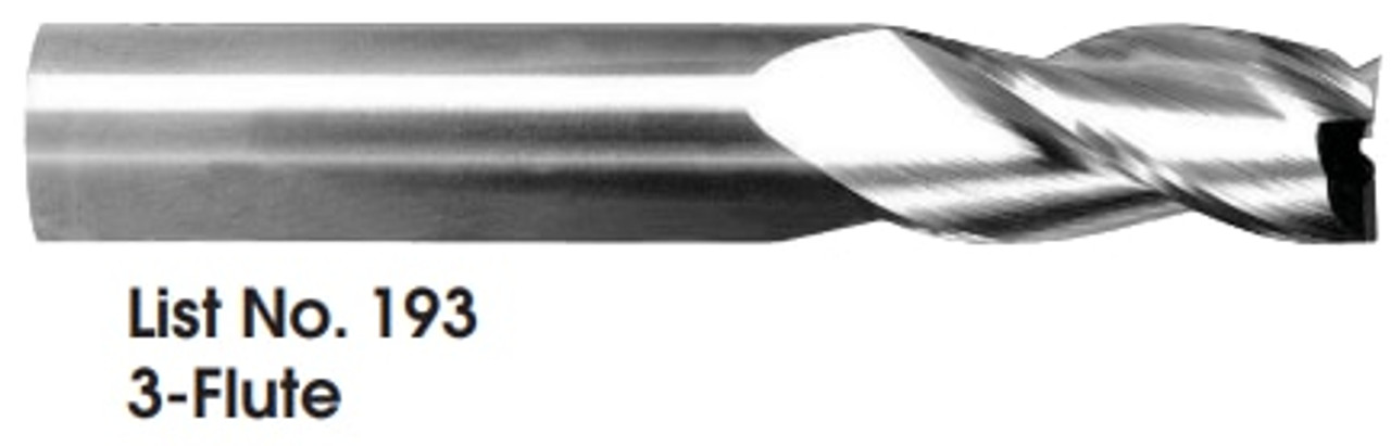 MORSE CUTTING TOOLS EDP: 88266     DESCRIPTION: 193 1/4 X 1/4 3FL SE SC BRT