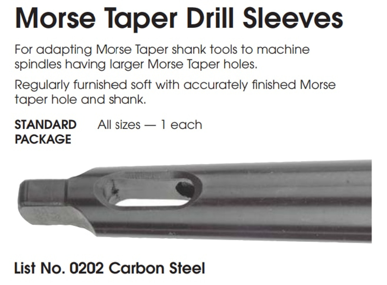 MORSE CUTTING TOOLS EDP: 20031     DESCRIPTION: 0202 1MTS TO 2MTS SLEEVE