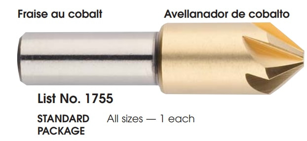 MORSE CUTTING TOOLS EDP: 25682     DESCRIPTION: 1755 1/2" 60' 6FL CTSK COB TIN