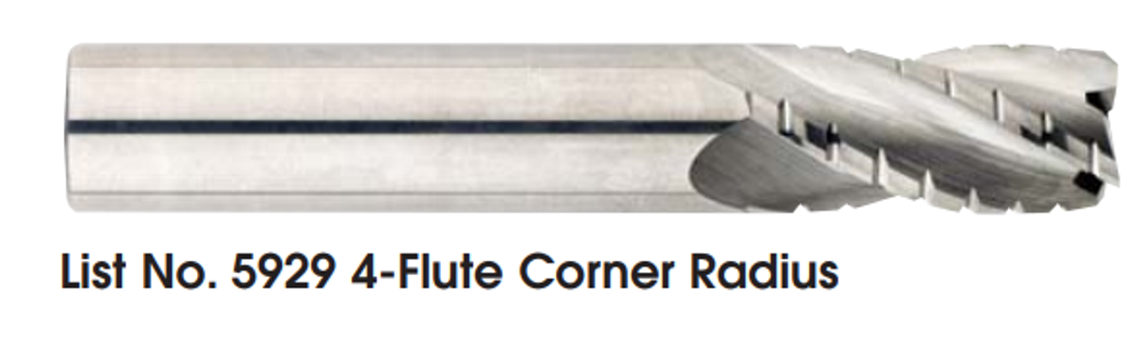 MORSE CUTTING TOOLS EDP: 57474     DESCRIPTION: 5929 1" X 1" 4FL RUF/FIN SC
