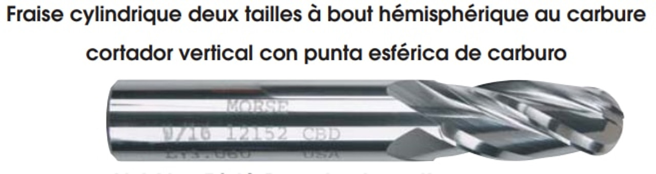 MORSE CUTTING TOOLS EDP: 58202     DESCRIPTION: 5942 1/32 X 1/8 4FL SE BALL SC BRT