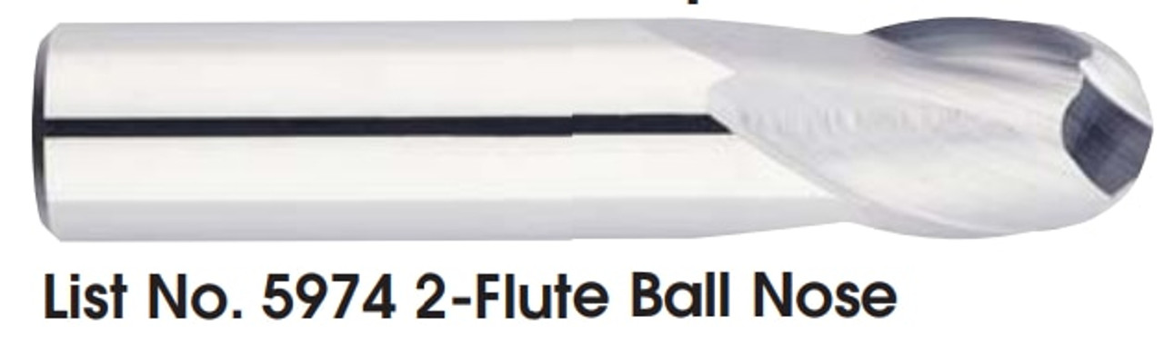 MORSE CUTTING TOOLS EDP: 92835     DESCRIPTION: 5974 7/32 X 1/4 2FL SE STUB BALL
