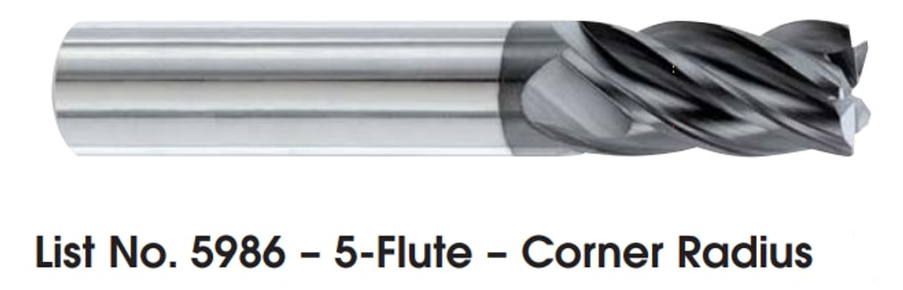 MORSE CUTTING TOOLS EDP: 56292     DESCRIPTION: 5986 VARIFLUTE 1/2 5FL SE STUB SC