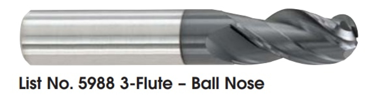 MORSE CUTTING TOOLS EDP: 56325     DESCRIPTION: 5988 VARIFLUTE 9/32 3FL SE BALL SC