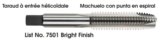 MORSE CUTTING TOOLS EDP: 38519     DESCRIPTION: 7501 M2.2 X 0.45 S/P D3 2FL BRT