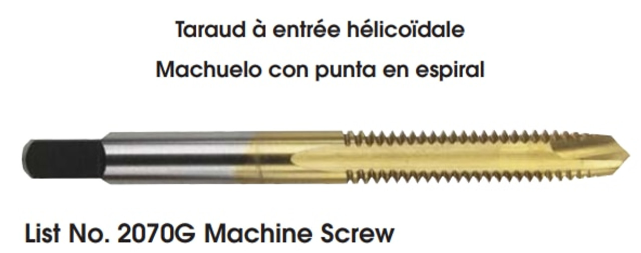 MORSE CUTTING TOOLS EDP: 92522     DESCRIPTION: 2070G 2-56 S/P H2 2FL TIN