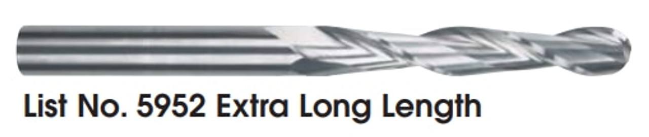 MORSE CUTTING TOOLS EDP: 90506     DESCRIPTION: 5952G 1/2 X 1/2 2FL SE BALL XLG