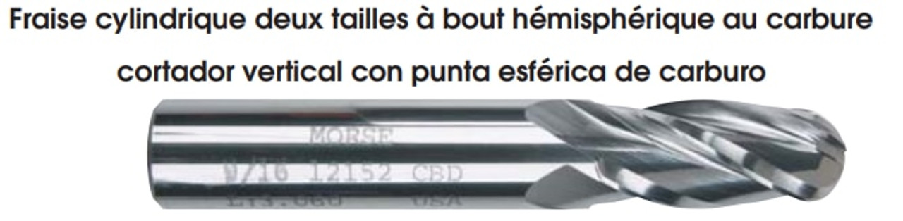 MORSE CUTTING TOOLS EDP: 91243     DESCRIPTION: 5965G 2.50MM X 3MM 4FL SE BALL SC