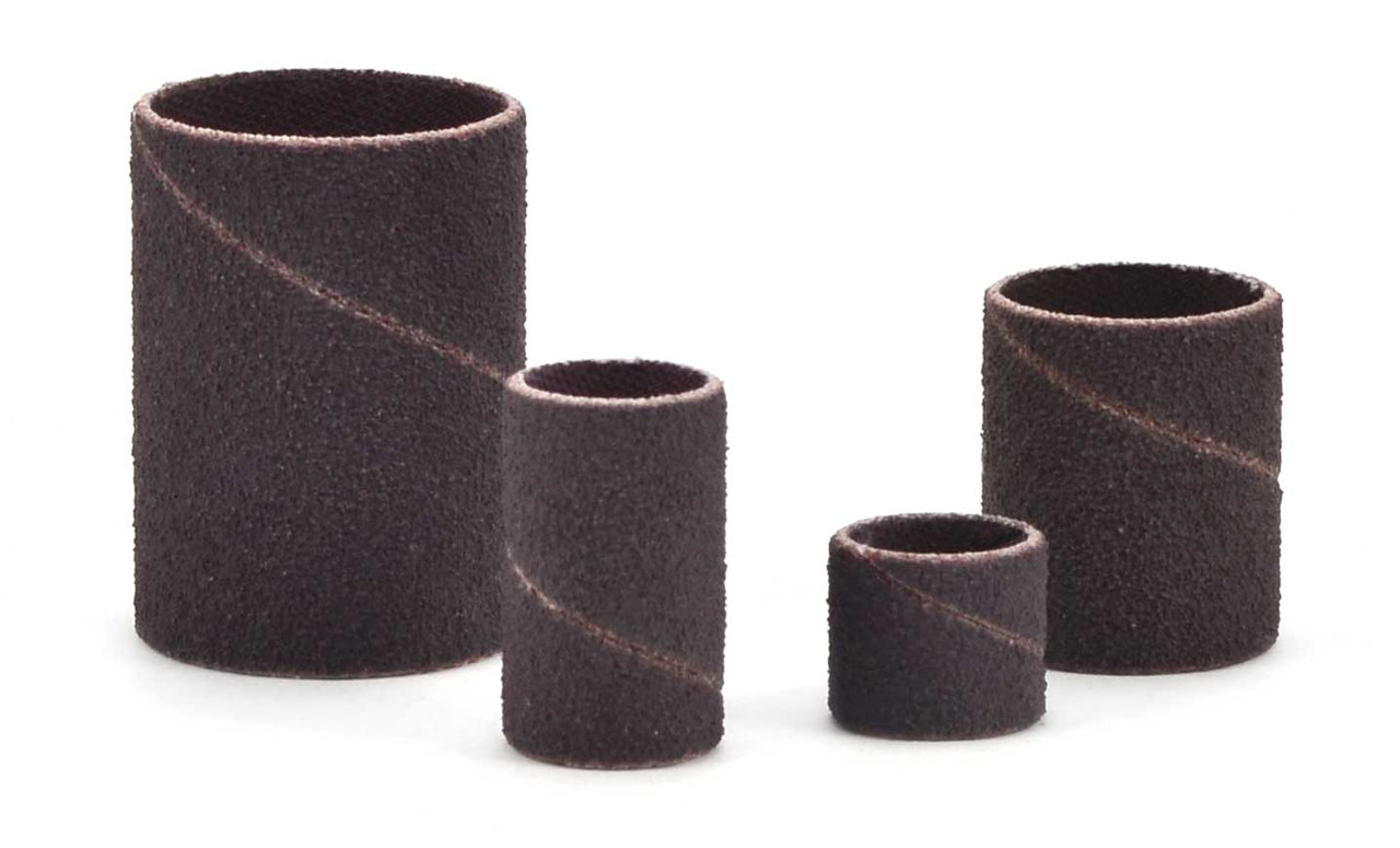 SHUR-KUT 1/2" x 1-1/2" Aluminum Oxide Spiral Band, 80 Grit PACKAGE OF 100