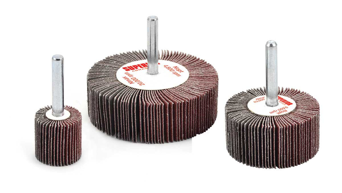 SHUR-KUT 3/4" x 3/4" x 1/4" Aluminum Oxide Shank Mounted Flap Wheel, 60 Grit PACKAGE OF 10