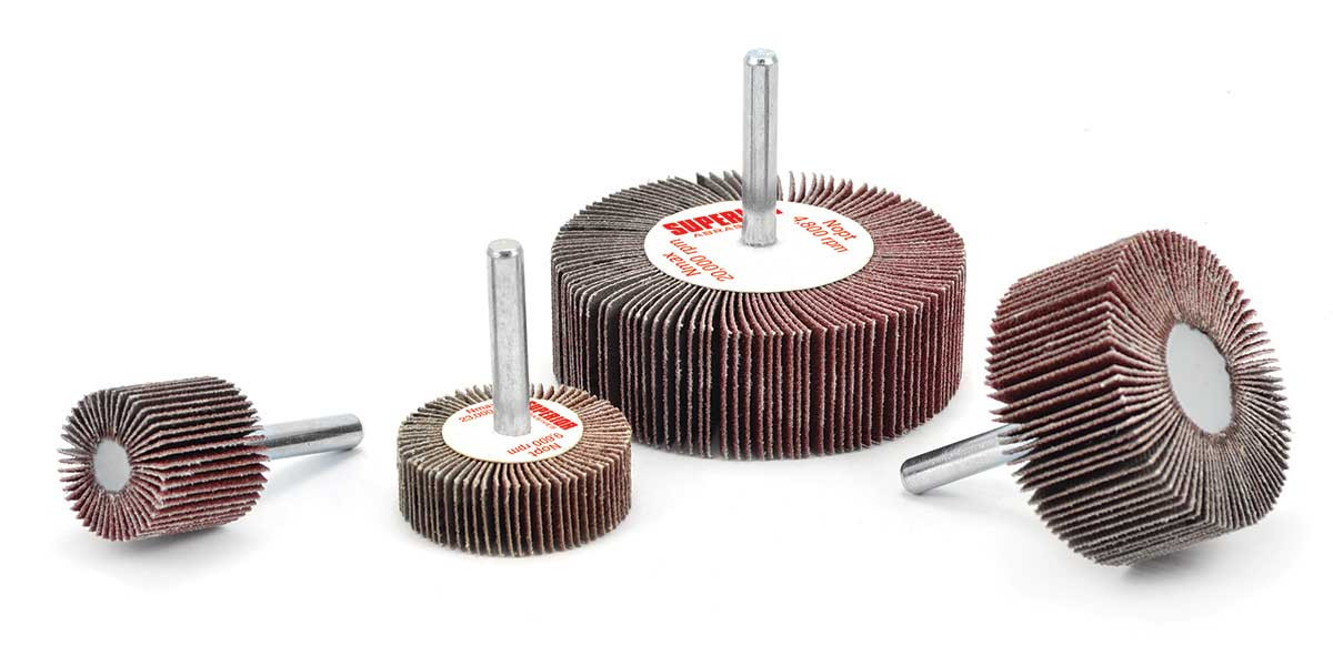 SHUR-KUT 5/8" x 3/4" x 1/8" Aluminum Oxide Mini Shank Mounted Flap Wheel, 180 Grit PACKAGE OF 10