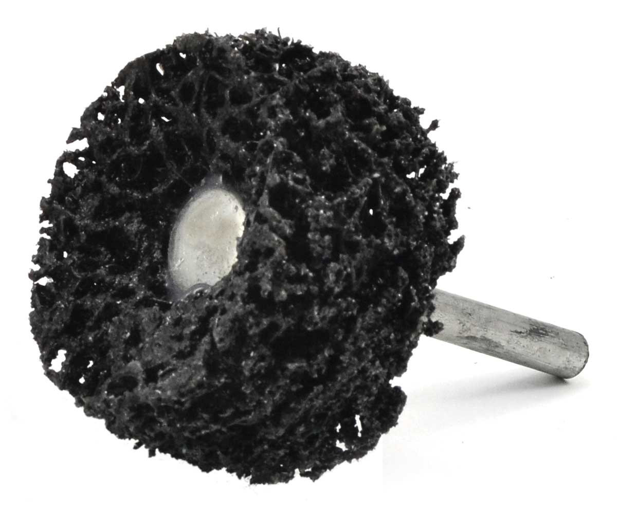 SHUR-BRITE 4" x 1" x 1/4" Black Shank Mounted Stripping Wheel, XCRS PACKAGE OF 10