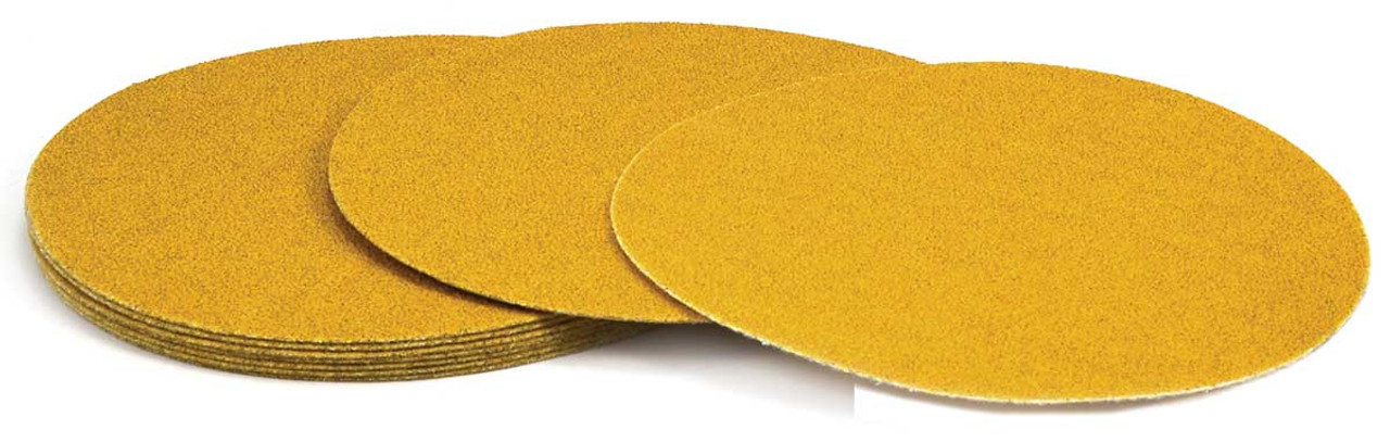 SHUR-KUT 6" Aluminum Oxide Gold Paper Hook & Loop Disc, 120 Grit PACKAGE OF 100
