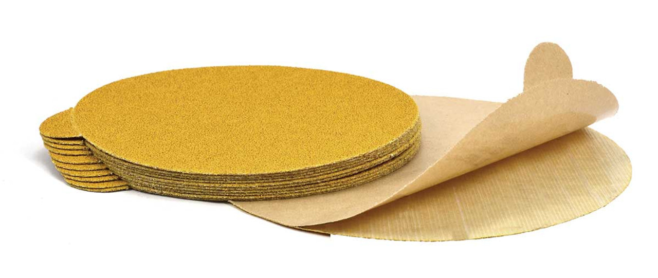 SHUR-KUT 5" Aluminum Oxide Gold Paper PSA Disc, 60 Grit PACKAGE OF 100