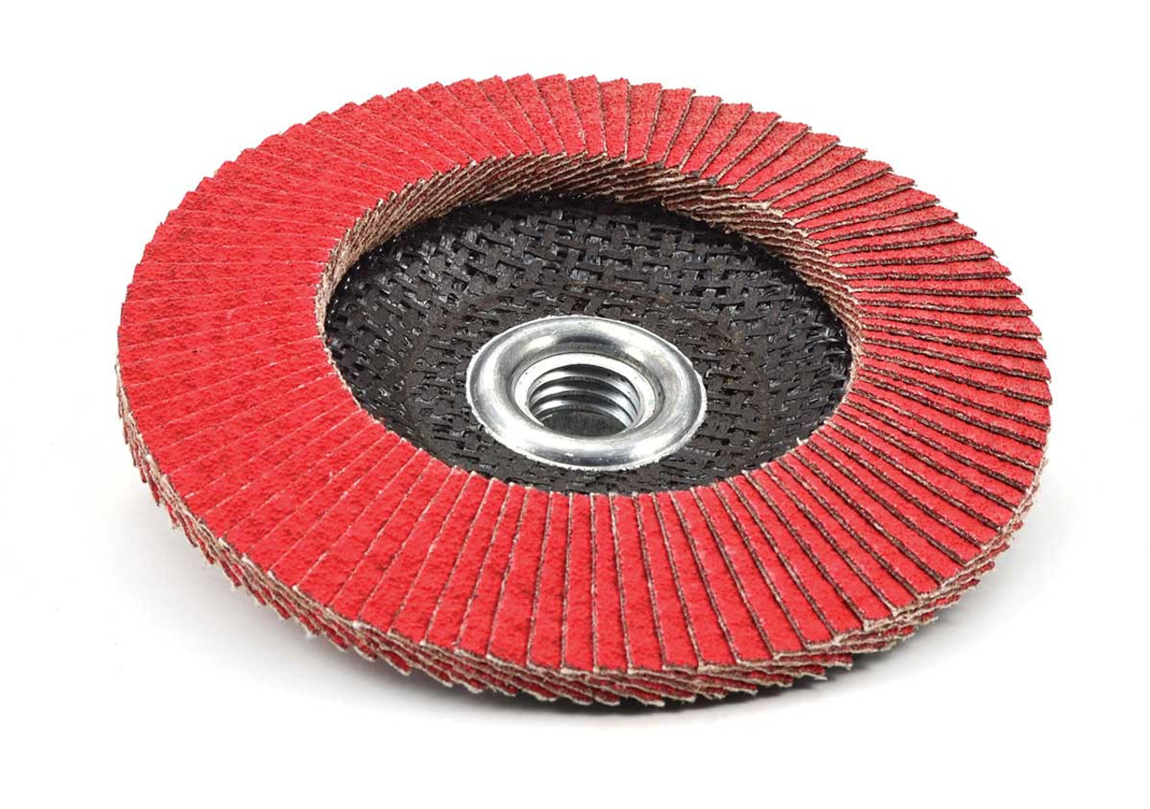 SHUR-KUT 4-1/2" x 5/8"-11 Type 29 Ceramic Grinding Aid Flap Disc, 60 Grit PACKAGE OF 10