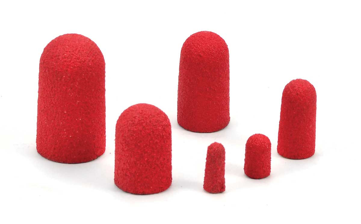 SHUR-KUT  9/32" x 1/2" Shape C Ceramic Abrasive Cap, 120 Grit PACKAGE OF 50