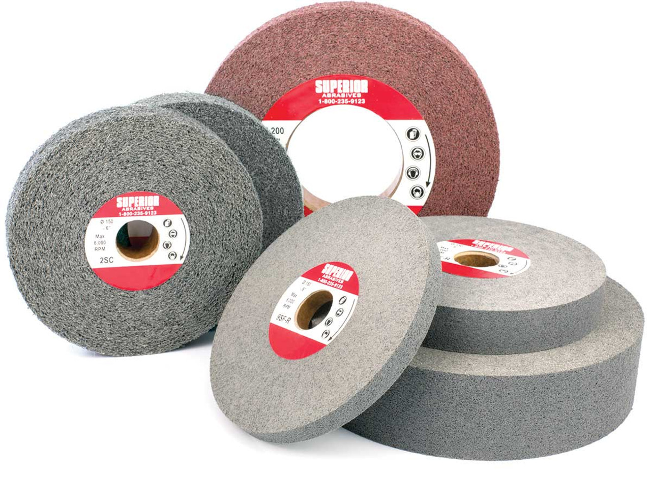 SHUR-BRITE 8" x 1/2" x 3" Deburring Wheel , 9SF-R PACKAGE OF 4