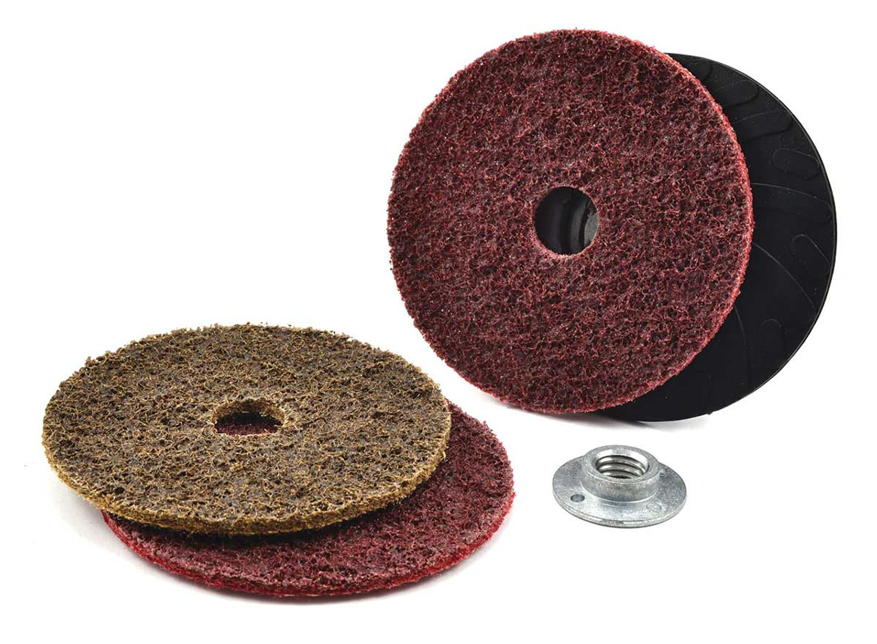 SHUR-BRITE 5" x 7/8" Grind Duty Surface Conditioning Arbor Mounted Hook & Loop Disc, CRS PACKAGE OF 20